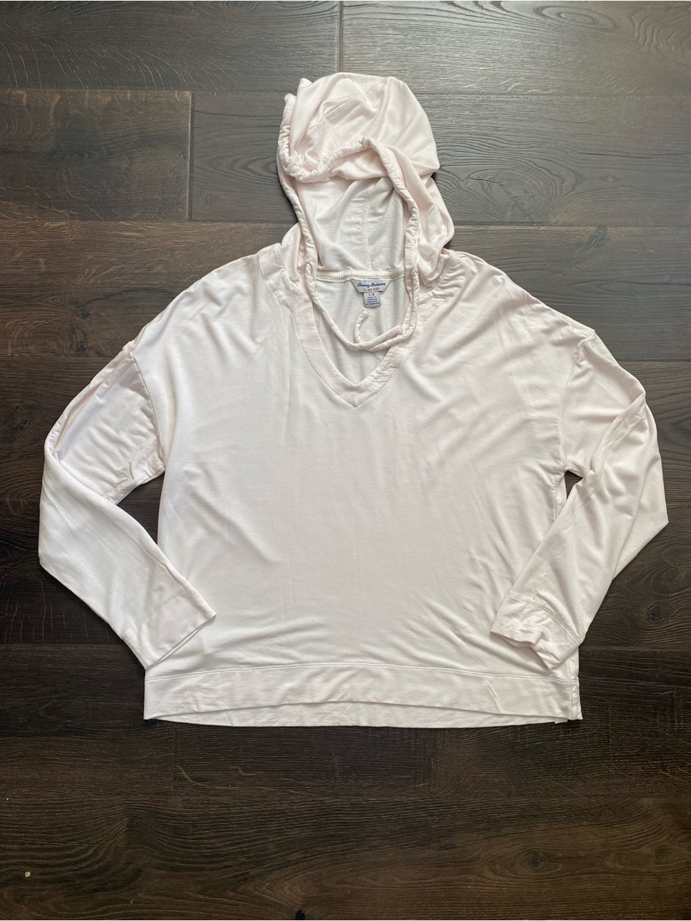 Tommy Bahama Coastal Lounge Hoodie Cream V Neck Size Large
